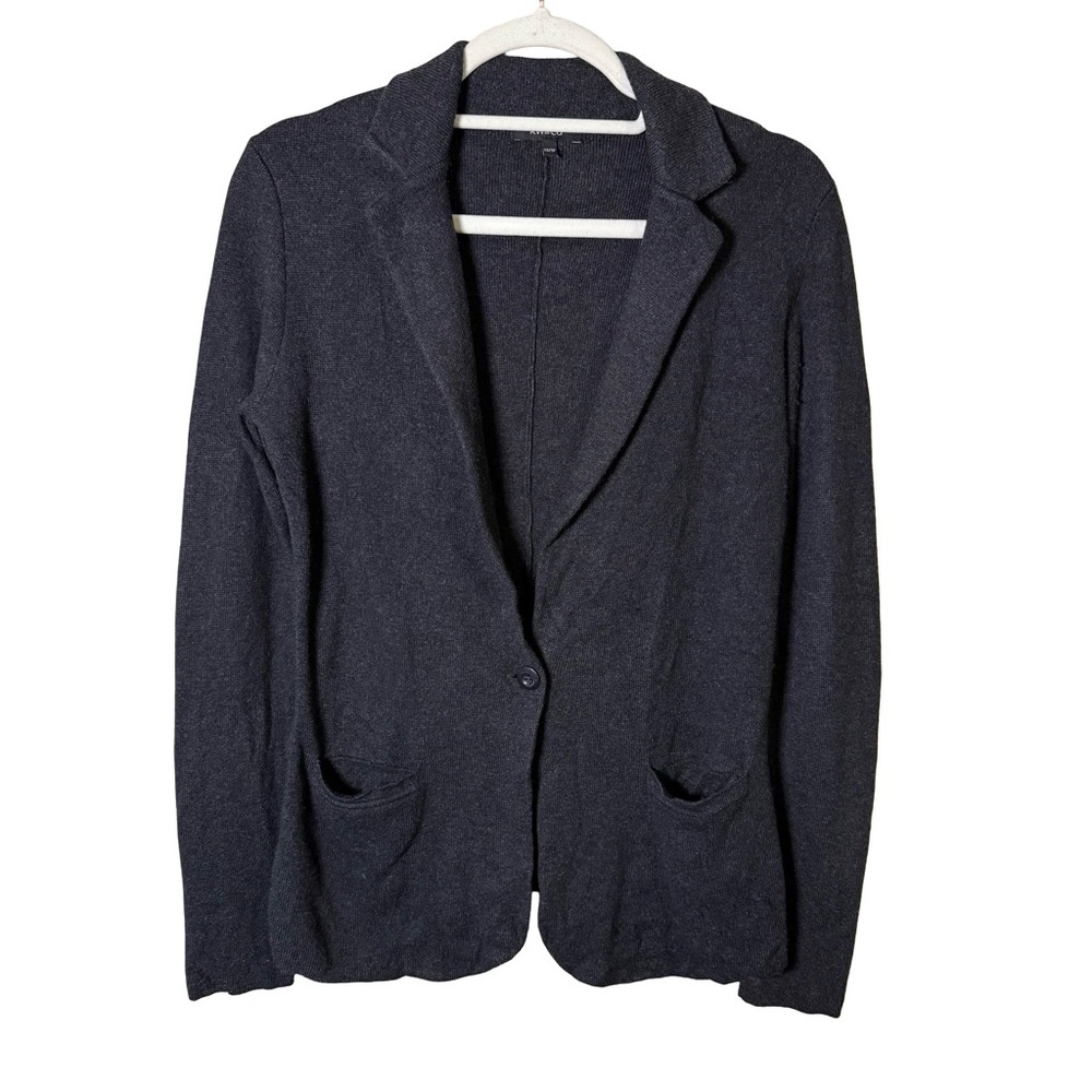 RW&CO. Charcoal Black Knit Blazer Cardigan Size XS Cozy Neutral Minimalist